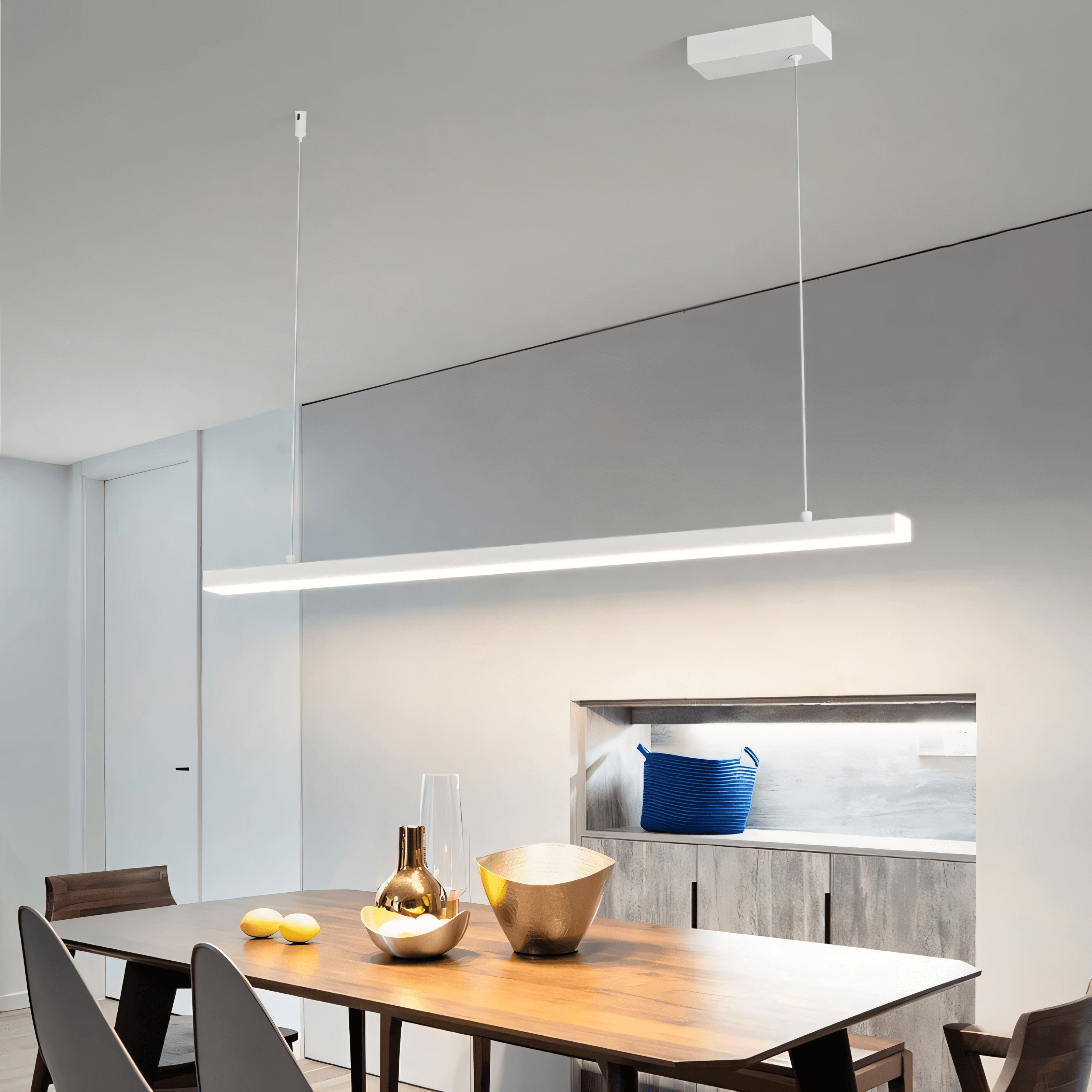 LumaLine Linear Bar Chandelier By Nova Interiors For Modern Spaces With Clean Lines And Soft Radiance